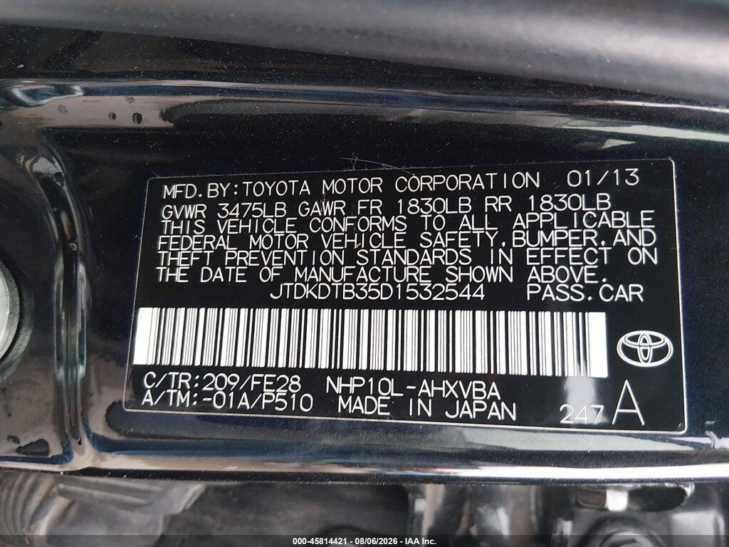 JTDKDTB35D1532544 2013 TOYOTA PRIUS C photo no. 9