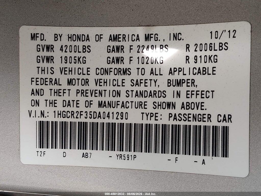 1HGCR2F35DA041290 2013 HONDA ACCORD photo no. 9