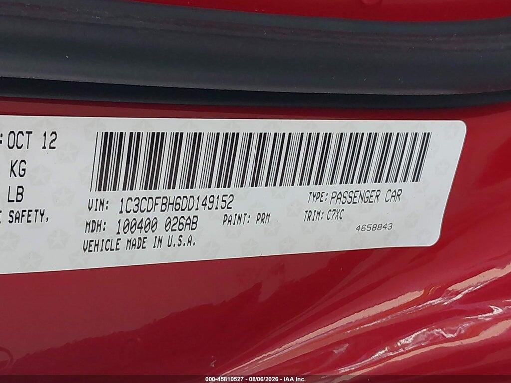 1C3CDFBH6DD149152 2013 DODGE DART photo no. 9