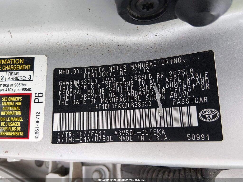 4T1BF1FKXDU638630 2013 TOYOTA CAMRY photo no. 9