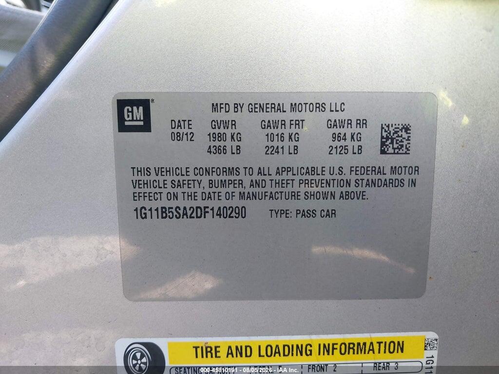 1G11B5SA2DF140290 2013 CHEVROLET MALIBU photo no. 9