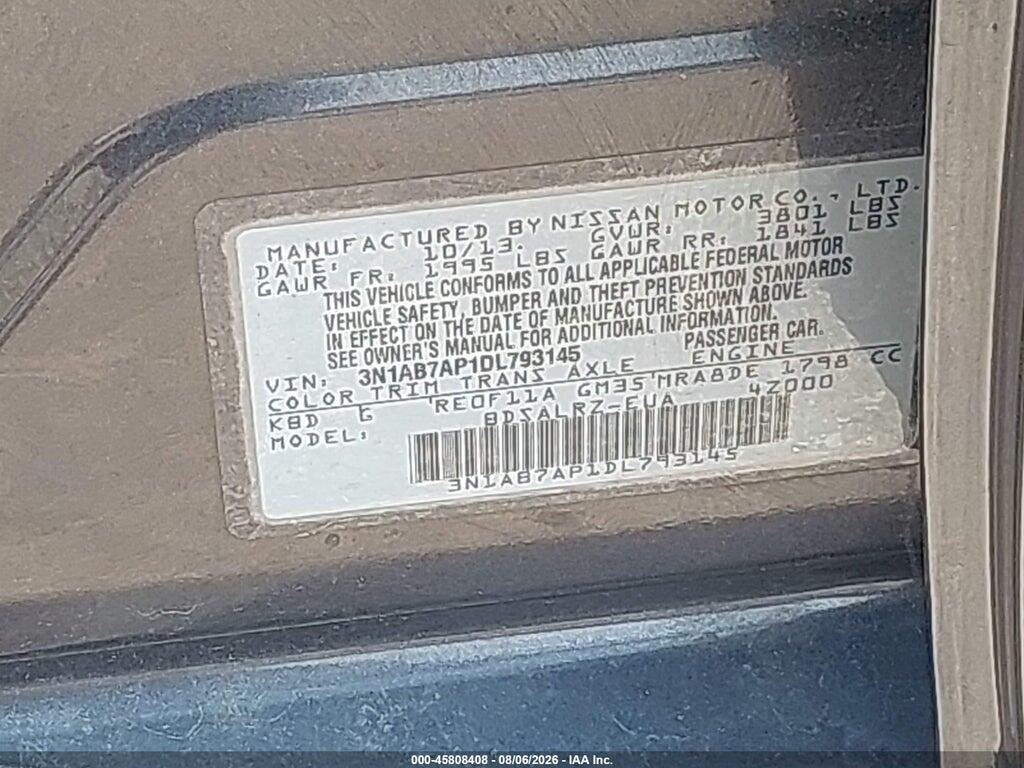 3N1AB7AP1DL793145 2013 NISSAN SENTRA photo no. 9
