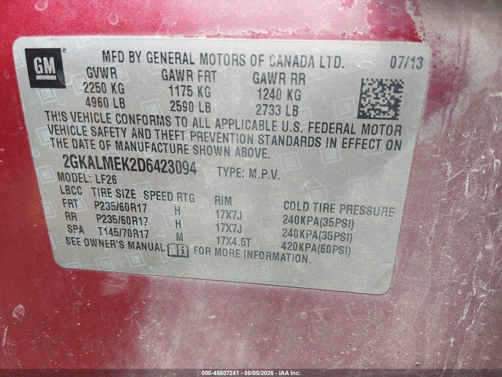 2GKALMEK2D6423094 2013 GMC TERRAIN photo no. 9