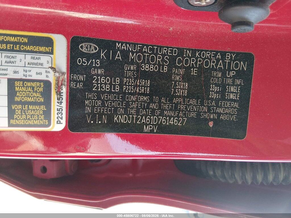 KNDJT2A61D7614627 2013 KIA SOUL photo no. 9