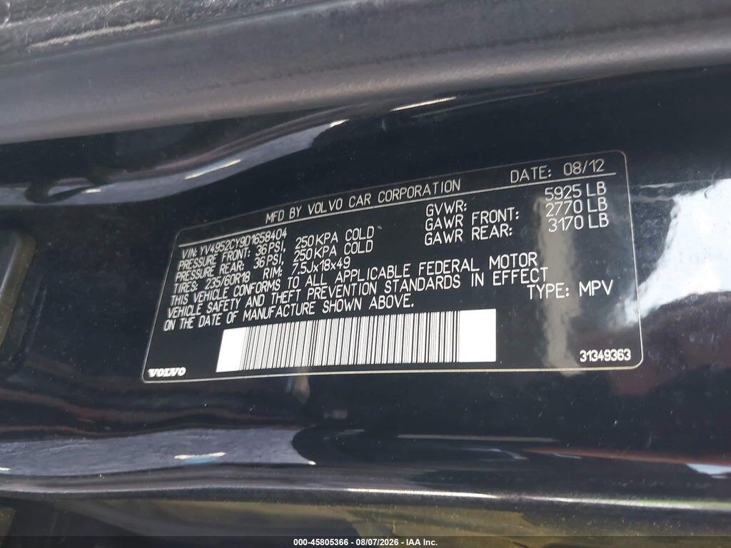 YV4952CY9D1658404 2013 VOLVO XC90 photo no. 9