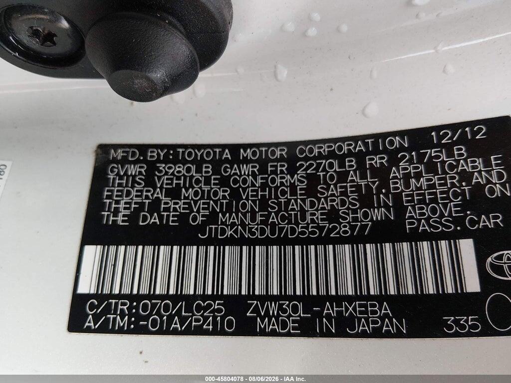 JTDKN3DU7D5572877 2013 TOYOTA PRIUS photo no. 9