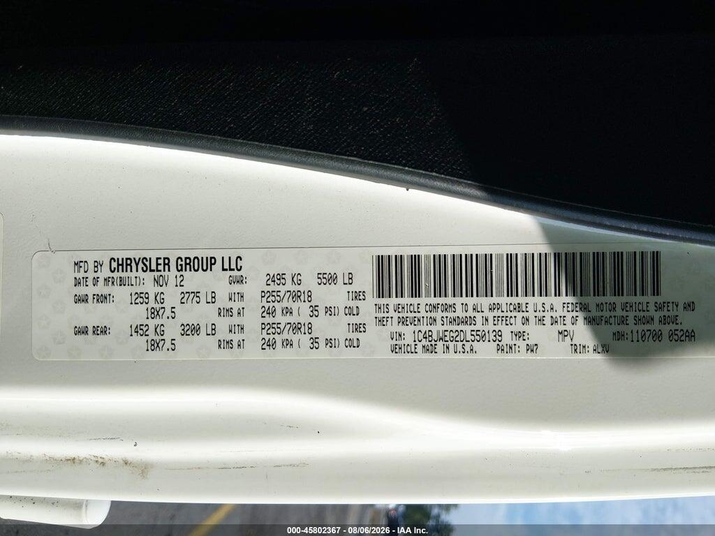 1C4BJWEG2DL550139 2013 JEEP WRANGLER UNLIMITED photo no. 9