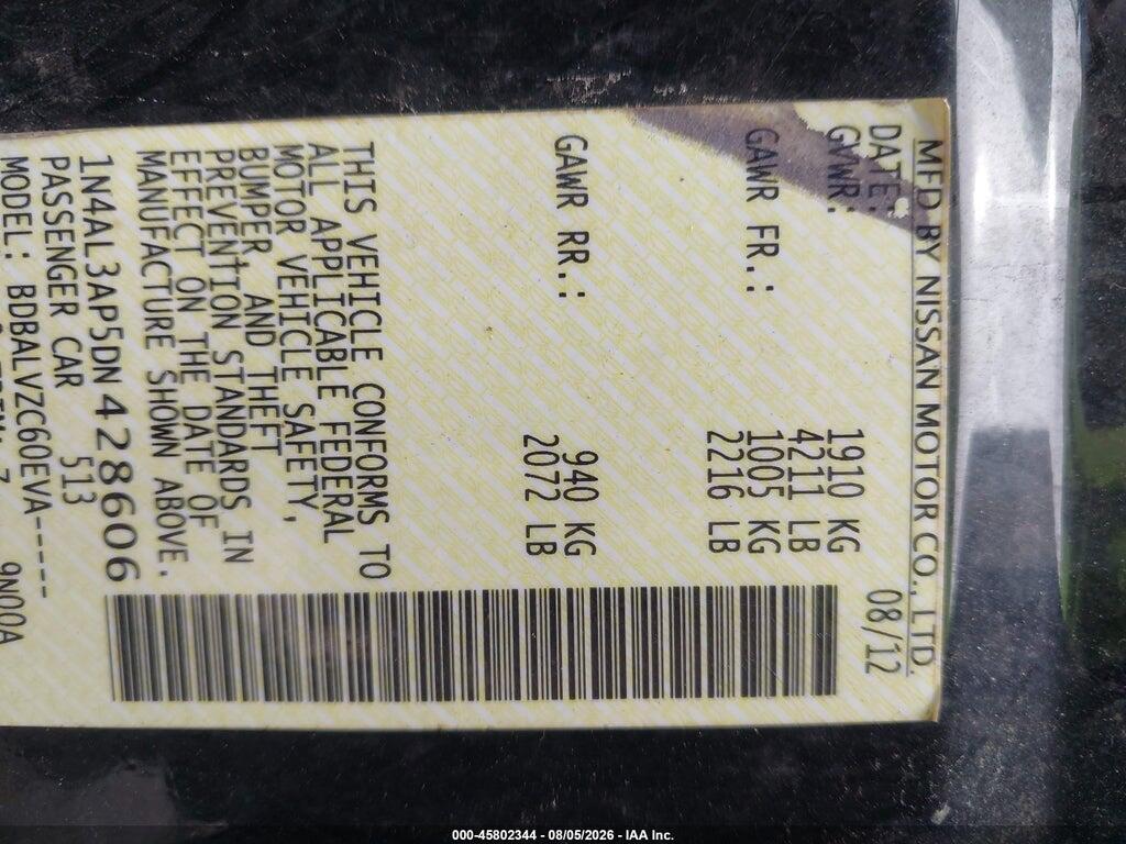 1N4AL3AP5DN428606 2013 NISSAN ALTIMA photo no. 9