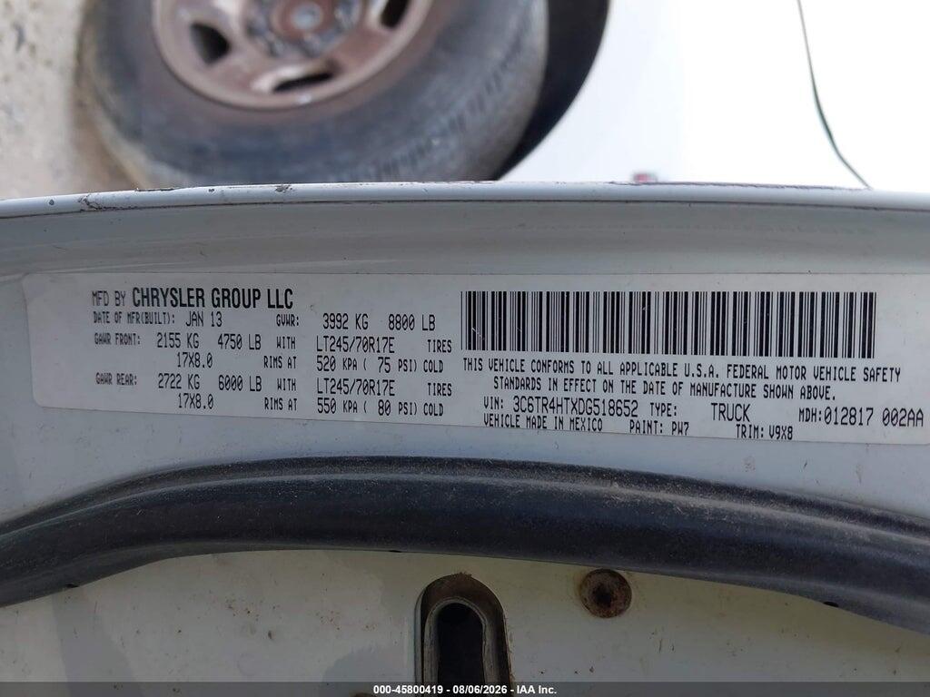 3C6TR4HTXDG518652 2013 RAM 2500 photo no. 9