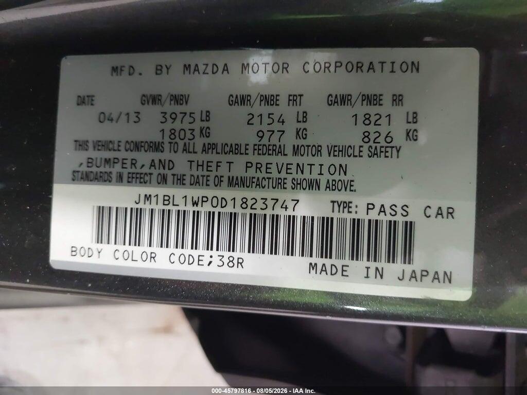 JM1BL1WP0D1823747 2013 MAZDA MAZDA3 photo no. 9