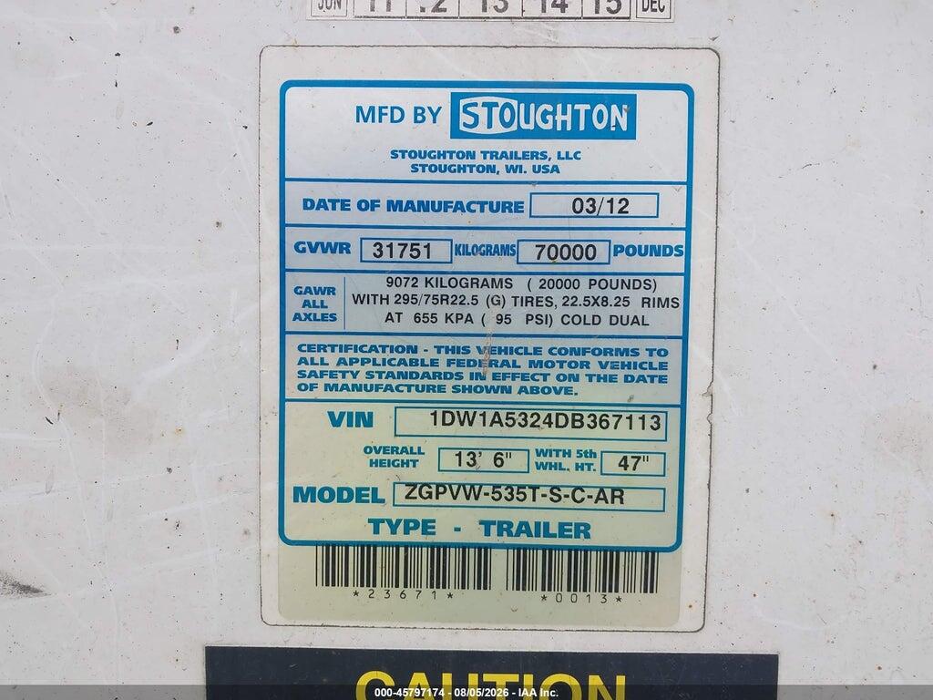 1DW1A5324DB367113 2013 STOUGHTON TRAILERS INC UNKNOWN photo no. 9