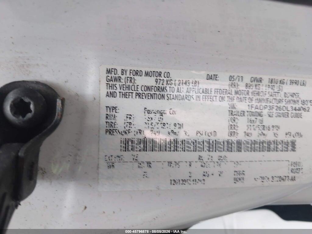 1FADP3F26DL344062 2013 FORD FOCUS photo no. 9