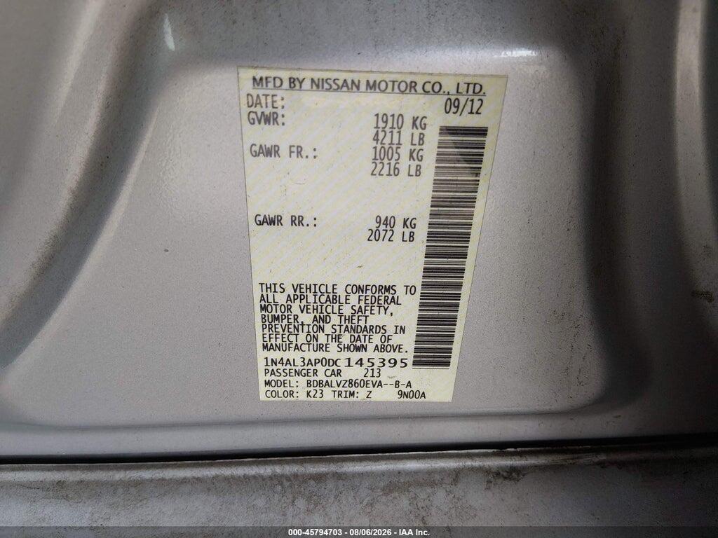 1N4AL3AP0DC145395 2013 NISSAN ALTIMA photo no. 9