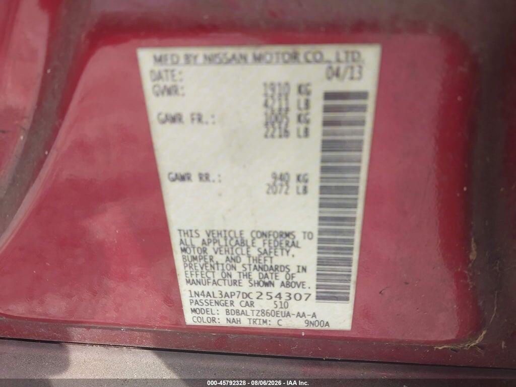 1N4AL3AP7DC254307 2013 NISSAN ALTIMA photo no. 9