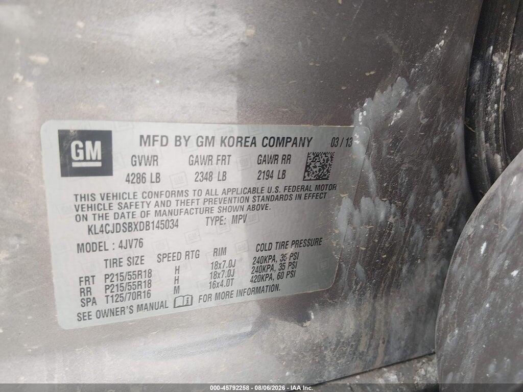 KL4CJDSBXDB145034 2013 BUICK ENCORE photo no. 9