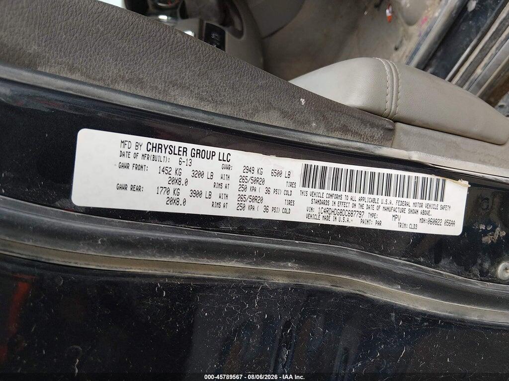 1C4RDHDG8DC687797 2013 DODGE DURANGO photo no. 9