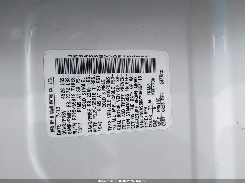 JN8AS5MV2DW654118 2013 NISSAN ROGUE photo no. 9