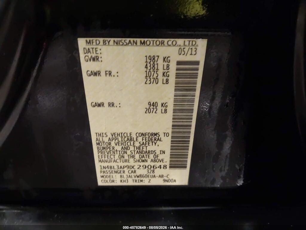 1N4BL3AP9DC290648 2013 NISSAN ALTIMA photo no. 9