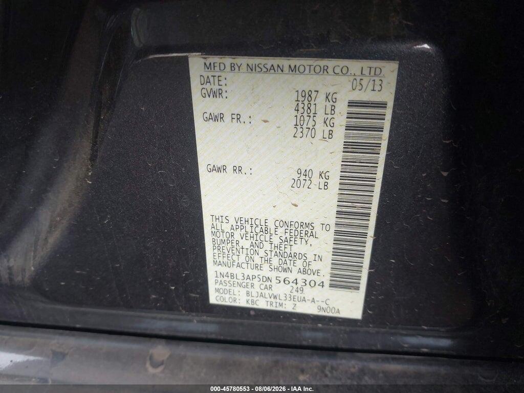 1N4BL3AP5DN564304 2013 NISSAN ALTIMA photo no. 9