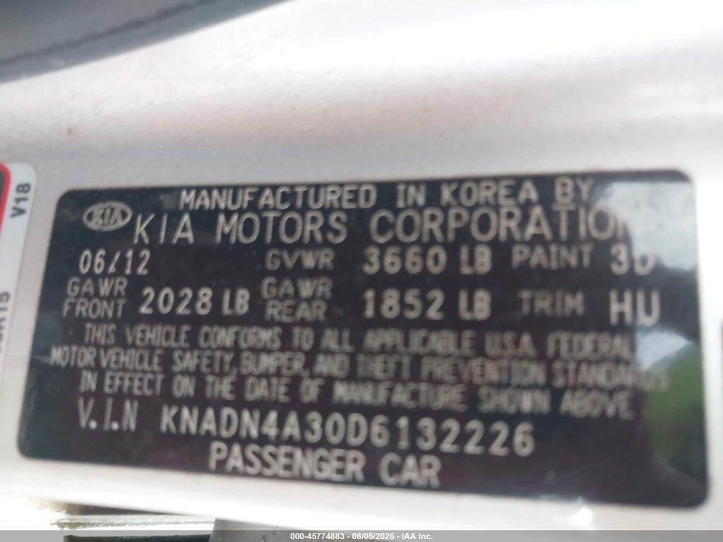 KNADN4A30D6132226 2013 KIA RIO photo no. 9