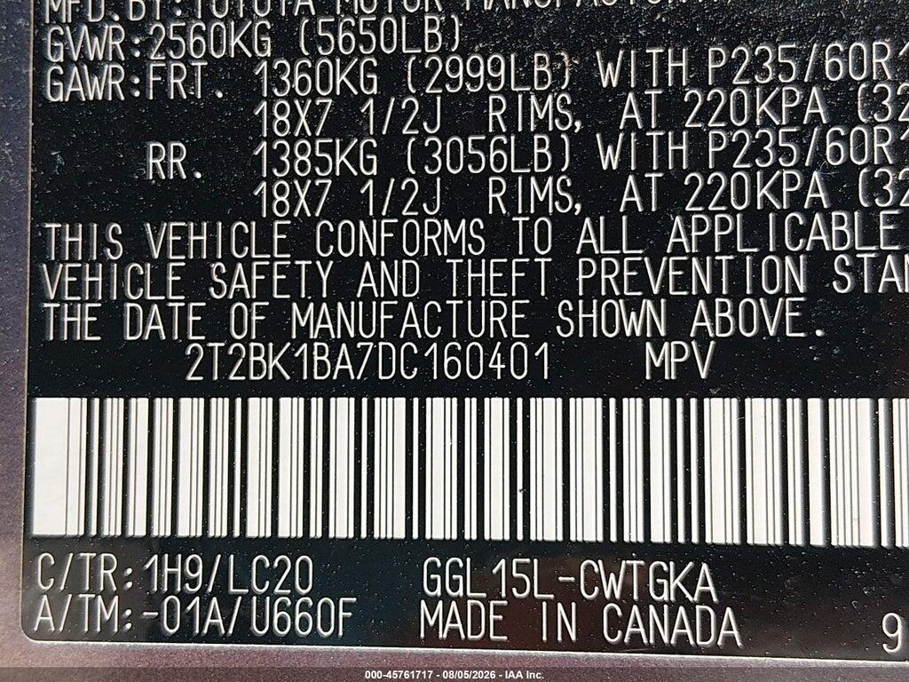2T2BK1BA7DC160401 2013 LEXUS RX 350 photo no. 9