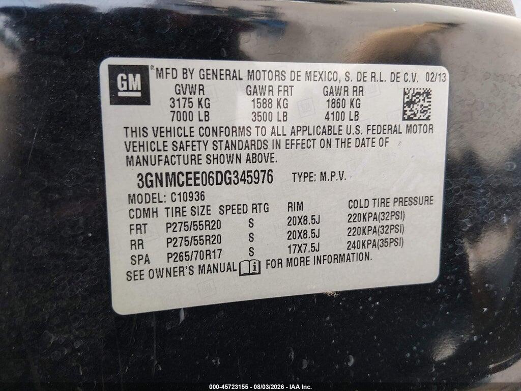 3GNMCEE06DG345976 2013 CHEVROLET AVALANCHE photo no. 9