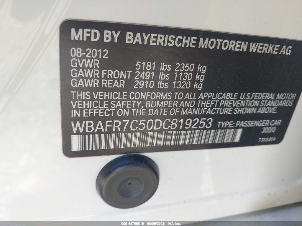 WBAFR7C50DC819253 2013 BMW 535I photo no. 9