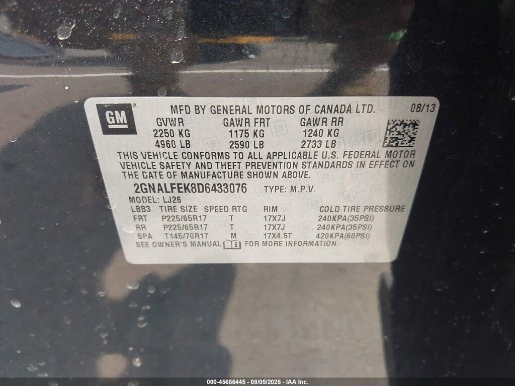 2GNALFEK8D6433076 2013 CHEVROLET EQUINOX photo no. 9