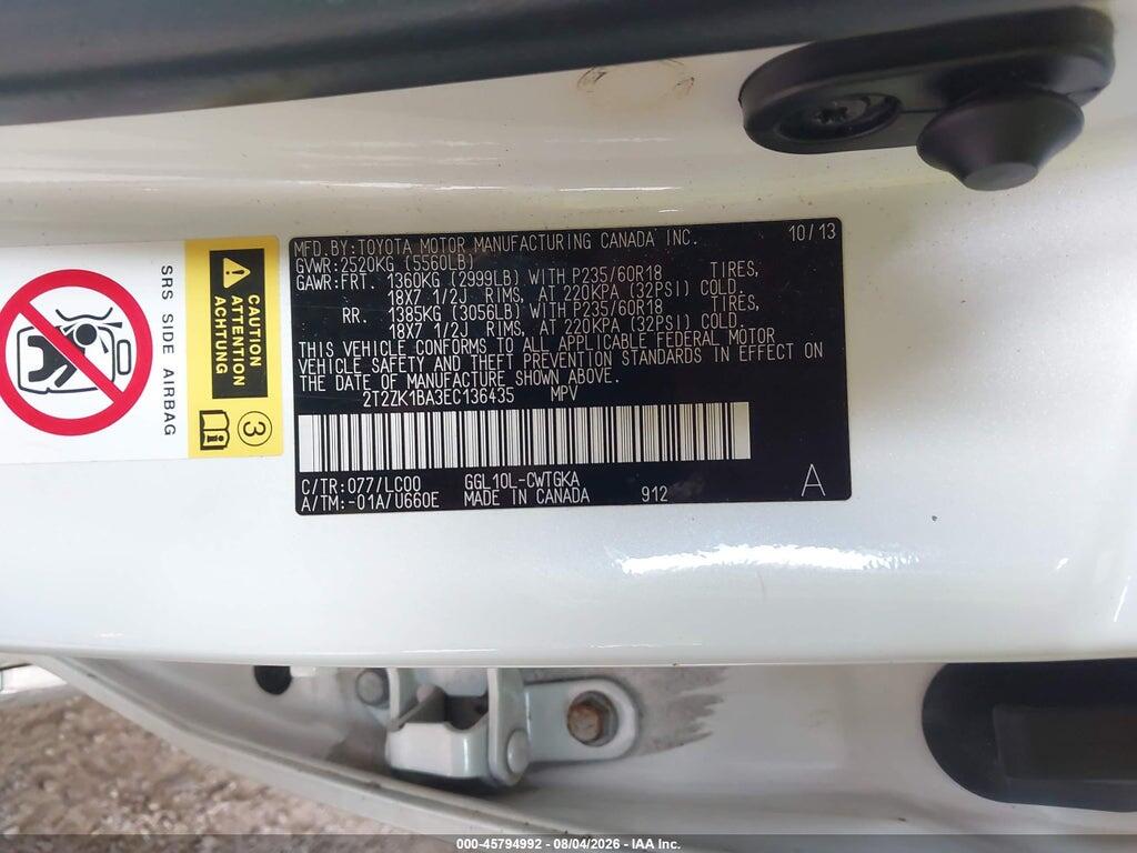 2T2ZK1BA3EC136435 2014 LEXUS RX 350 photo no. 9