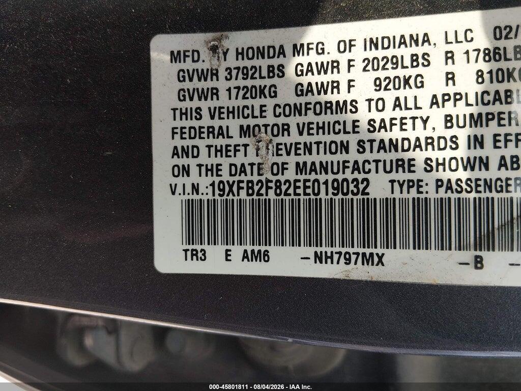 19XFB2F82EE019032 2014 HONDA CIVIC photo no. 9