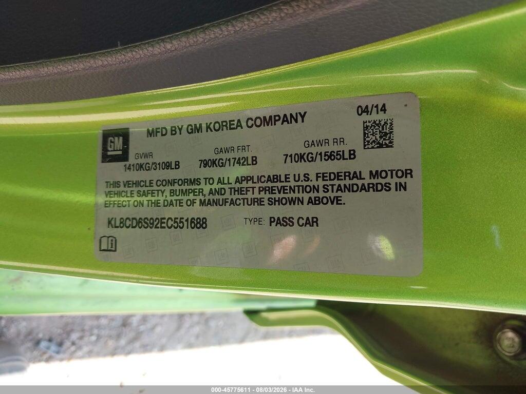 KL8CD6S92EC551688 2014 CHEVROLET SPARK photo no. 9