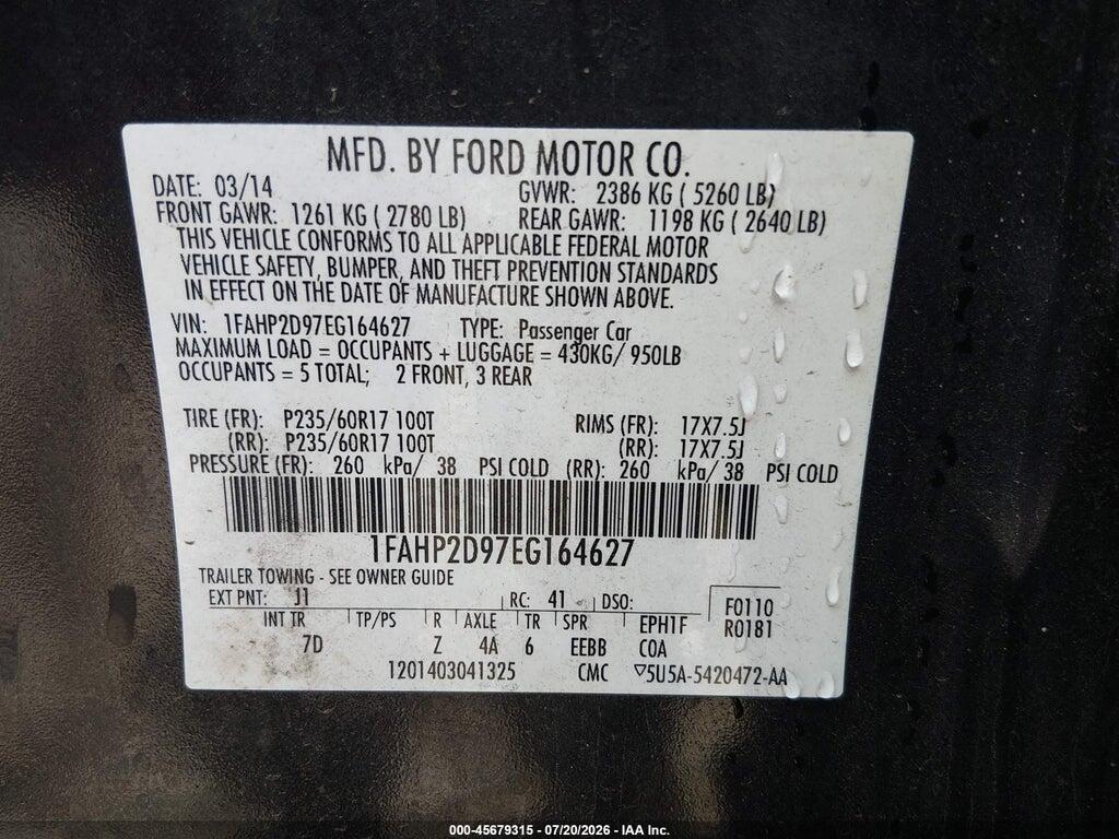 1FAHP2D97EG164627 2014 FORD TAURUS photo no. 9