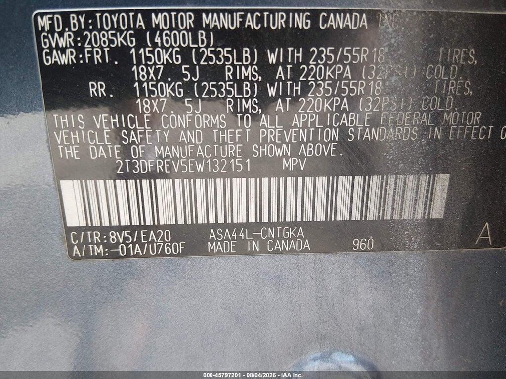 2T3DFREV5EW132151 2014 TOYOTA RAV4 photo no. 9