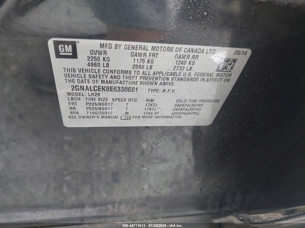 2GNALCEK8E6338601 2014 CHEVROLET EQUINOX photo no. 9