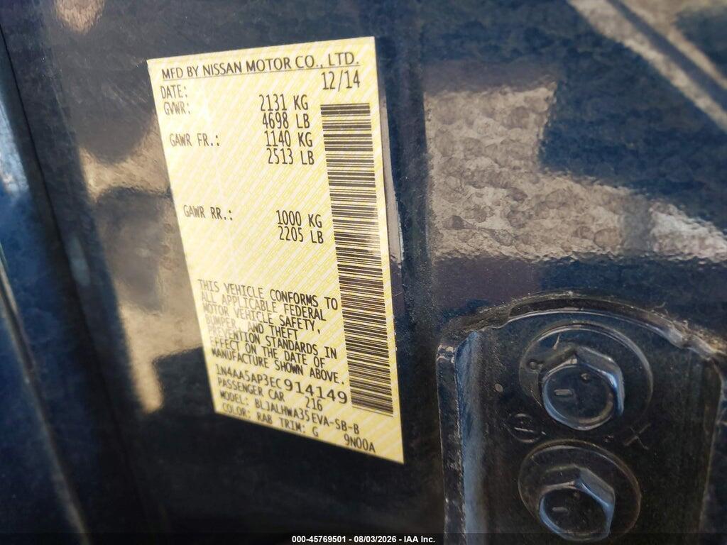 1N4AA5AP3EC914149 2014 NISSAN MAXIMA photo no. 9