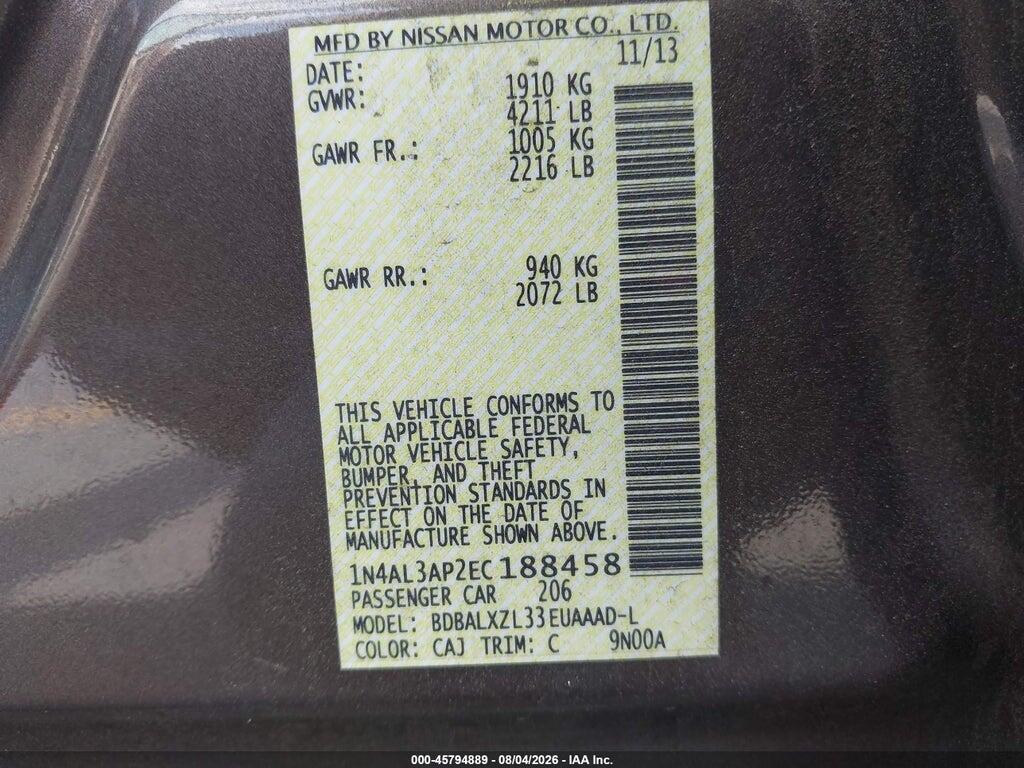 1N4AL3AP2EC188458 2014 NISSAN ALTIMA photo no. 9