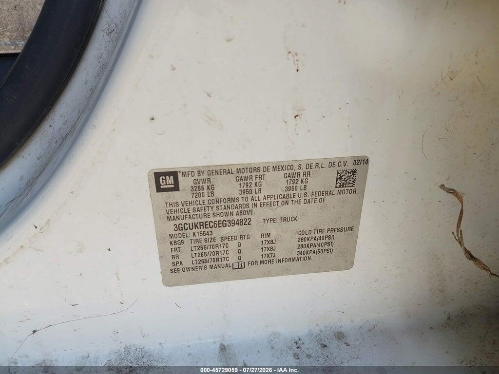 3GCUKREC6EG394822 2014 CHEVROLET SILVERADO 1500 photo no. 9
