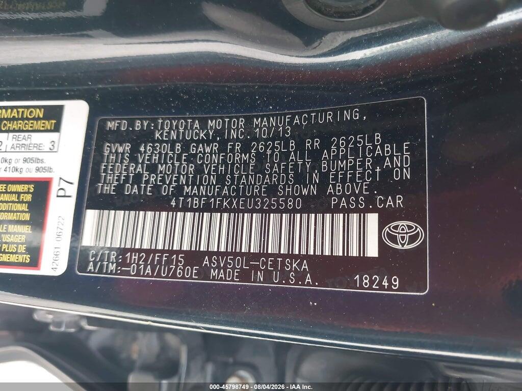 4T1BF1FKXEU325580 2014 TOYOTA CAMRY photo no. 9