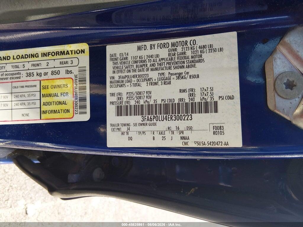 3FA6P0LU4ER300223 2014 FORD FUSION HYBRID photo no. 9