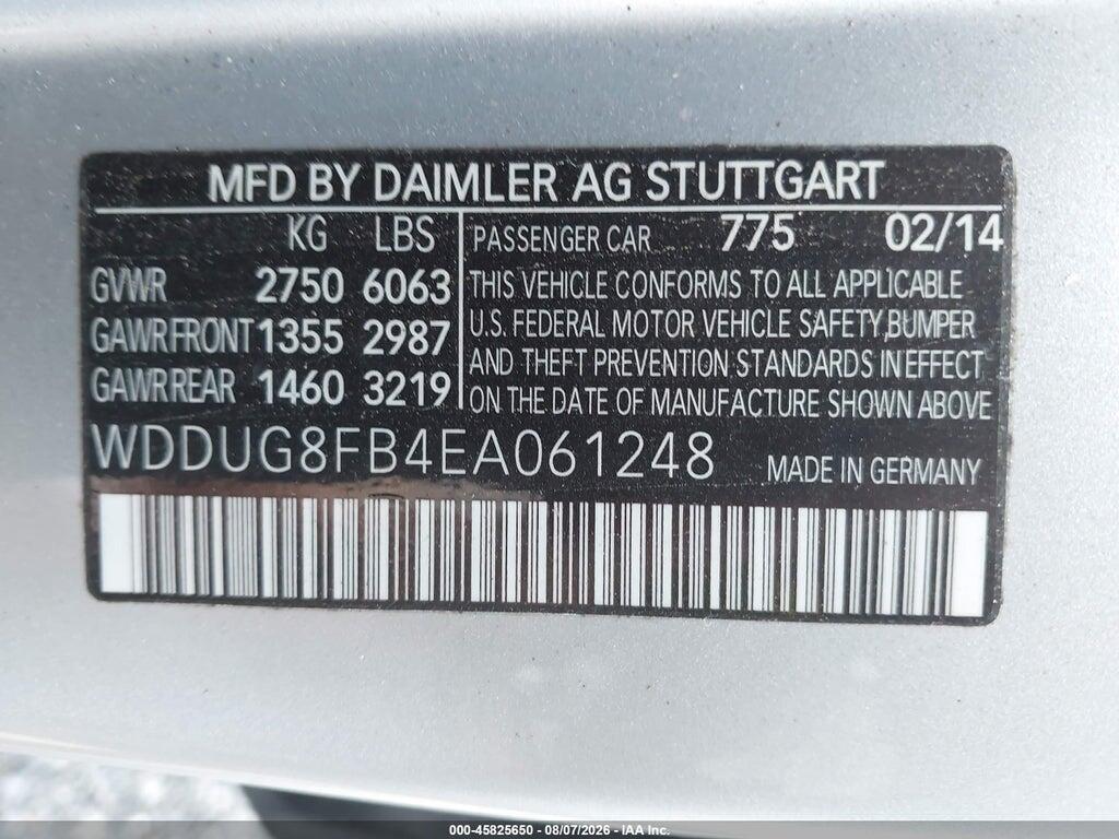 WDDUG8FB4EA061248 2014 MERCEDES-BENZ S 550 photo no. 9