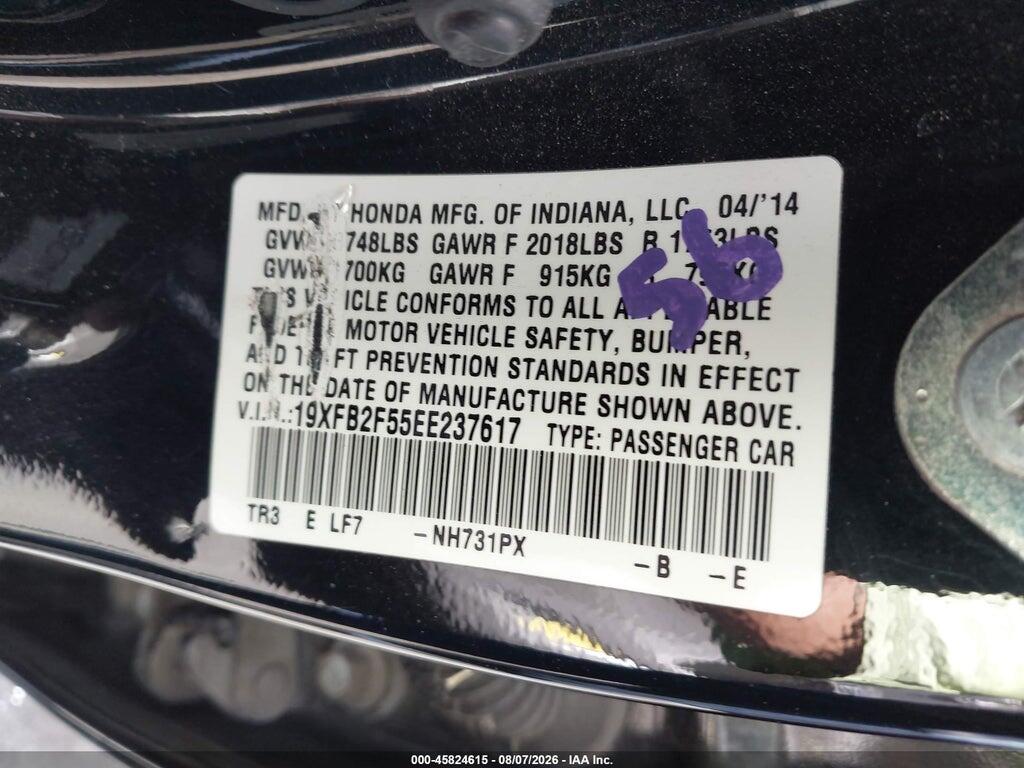 19XFB2F55EE237617 2014 HONDA CIVIC photo no. 9