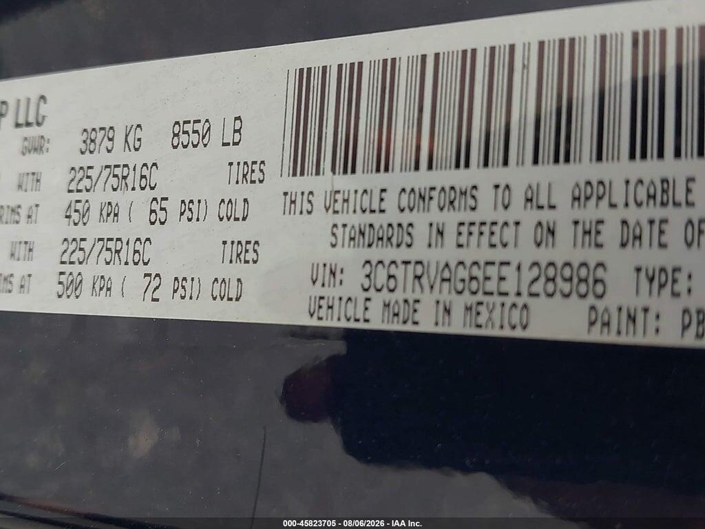 3C6TRVAG6EE128986 2014 RAM PROMASTER 1500 photo no. 9