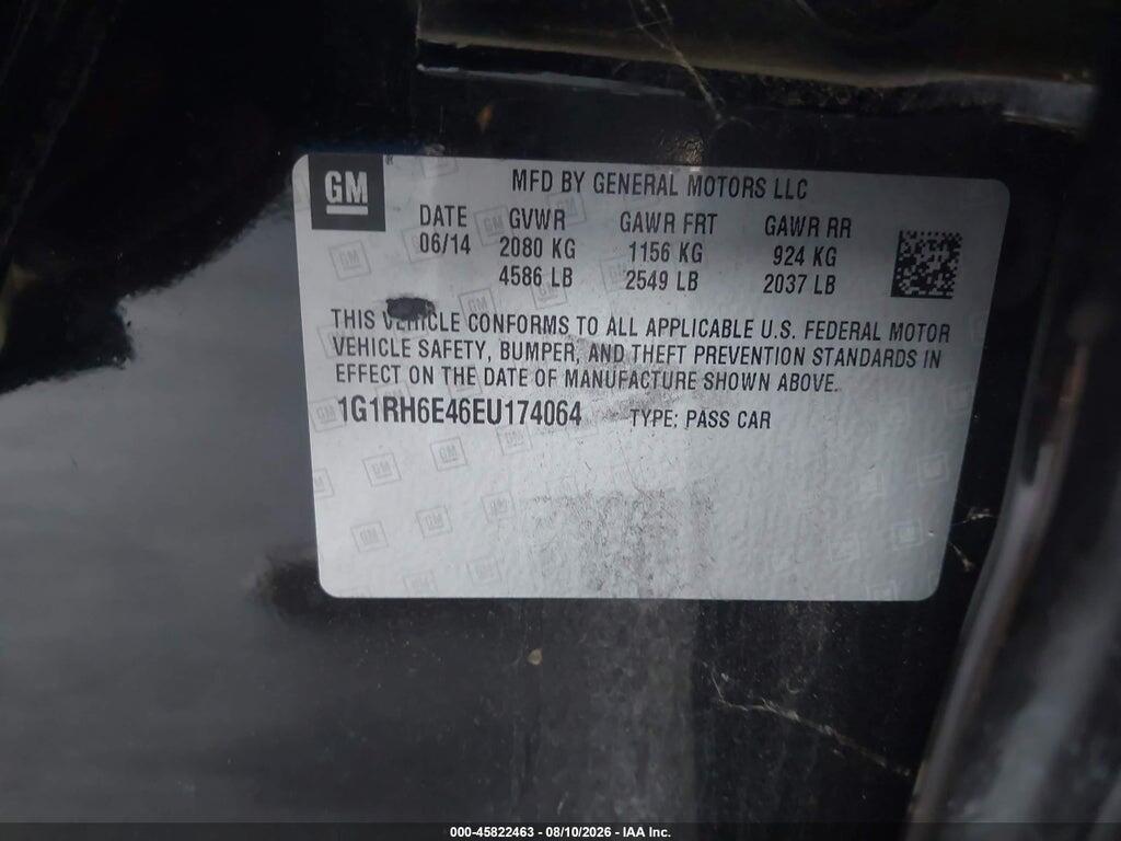 1G1RH6E46EU174064 2014 CHEVROLET VOLT photo no. 9