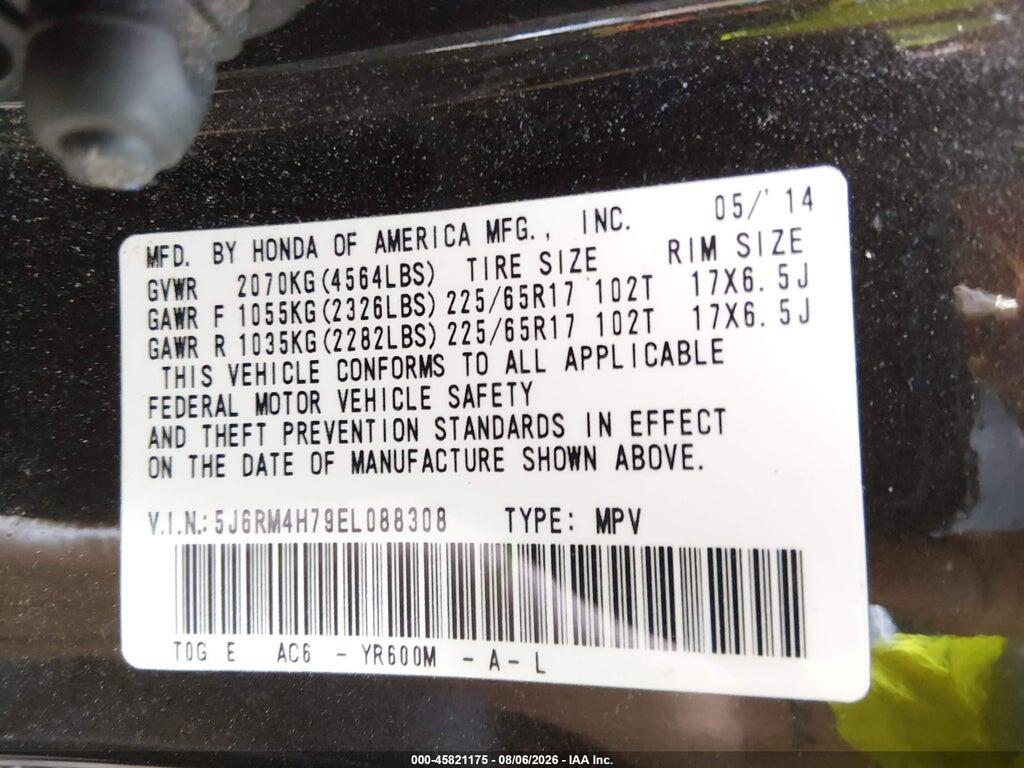 5J6RM4H79EL088308 2014 HONDA CR-V photo no. 9