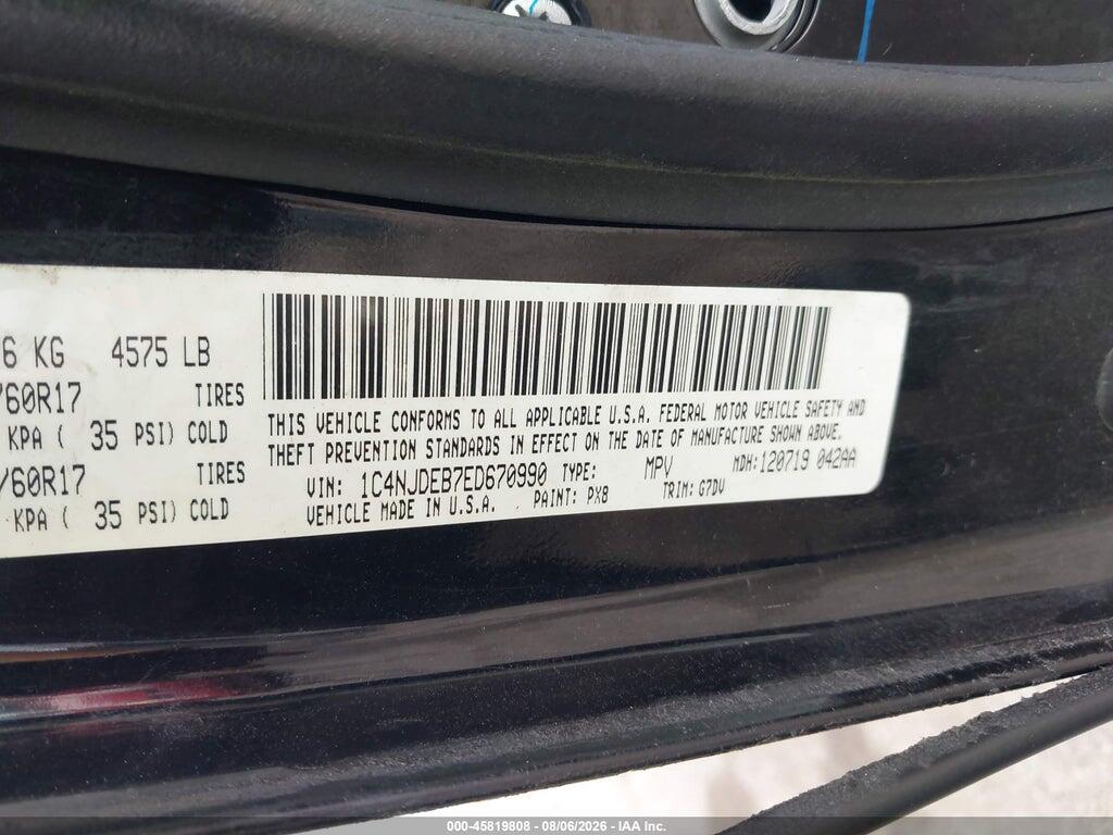 1C4NJDEB7ED670990 2014 JEEP COMPASS photo no. 9