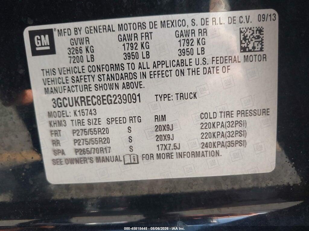 3GCUKREC8EG239091 2014 CHEVROLET SILVERADO 1500 photo no. 9