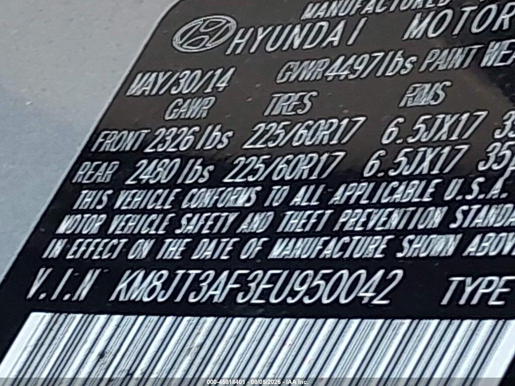 KM8JT3AF3EU950042 2014 HYUNDAI TUCSON photo no. 9