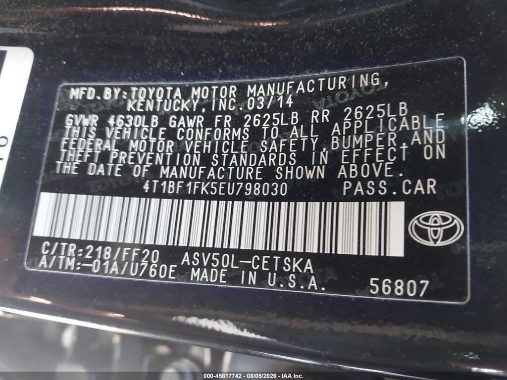 4T1BF1FK5EU798030 2014 TOYOTA CAMRY photo no. 9