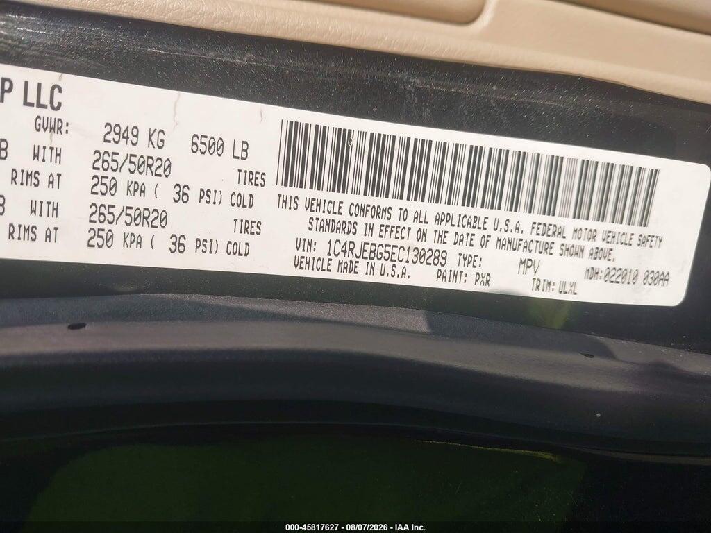 1C4RJEBG5EC130289 2014 JEEP GRAND CHEROKEE photo no. 9