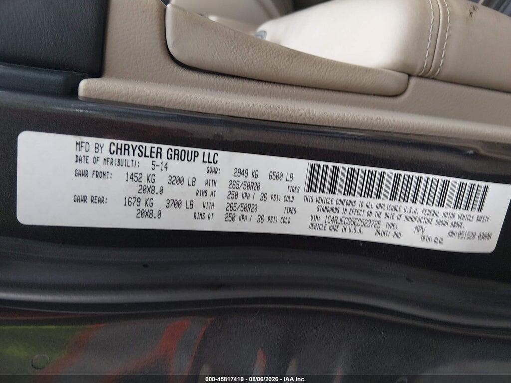 1C4RJECG5EC523725 2014 JEEP GRAND CHEROKEE photo no. 9